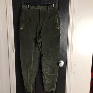 Army green corduroy stir ups nice